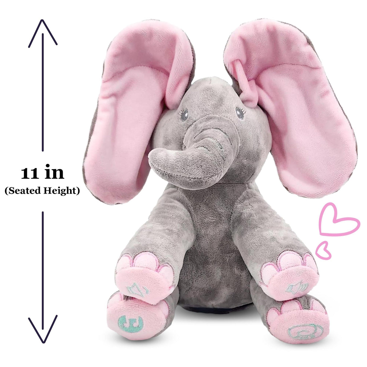 Dimple Kaia Elephant peek-a-boo feature delights babies during cuddle time