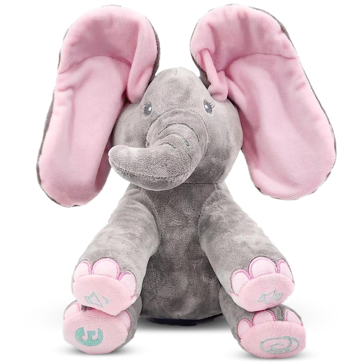 Dimple Kaia Peek A Boo Elephant Toy with moving ears sparks interactive toddler play