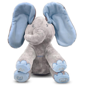 Dimple Kyle Peek A Boo elephant toy with moving ears inviting playful peek-a-boo moments for babies