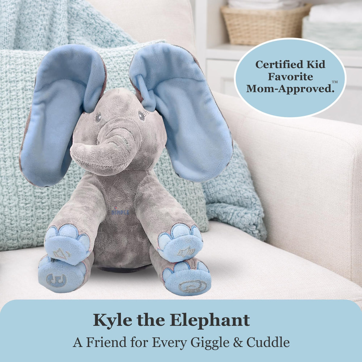 Dimple Kyle peek-a-boo elephant as a travel-friendly companion for trips
