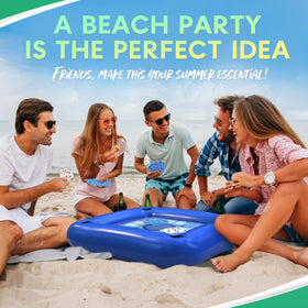 DIMROM built-in cup holders keeping drinks secure during pool fun