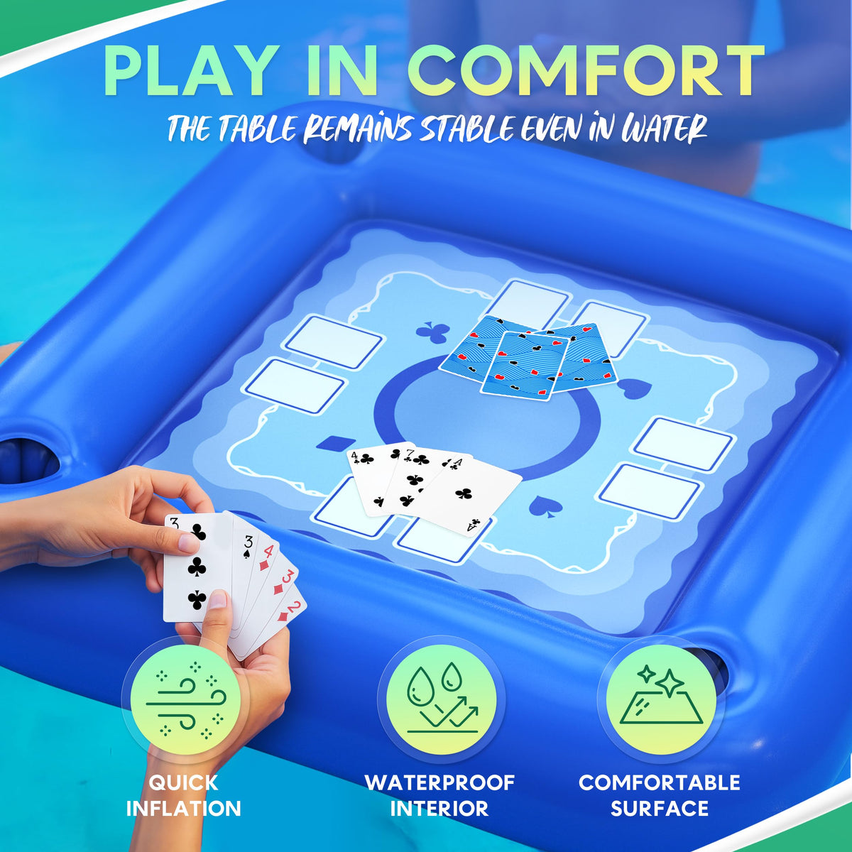 DIMROM pool party setup ideal for snacks and games