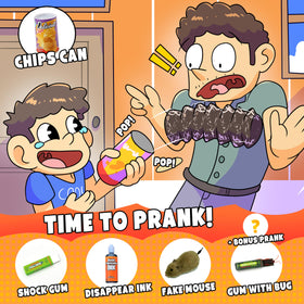 DIMROM prank kit close-up showing quick setup for effortless pranks.