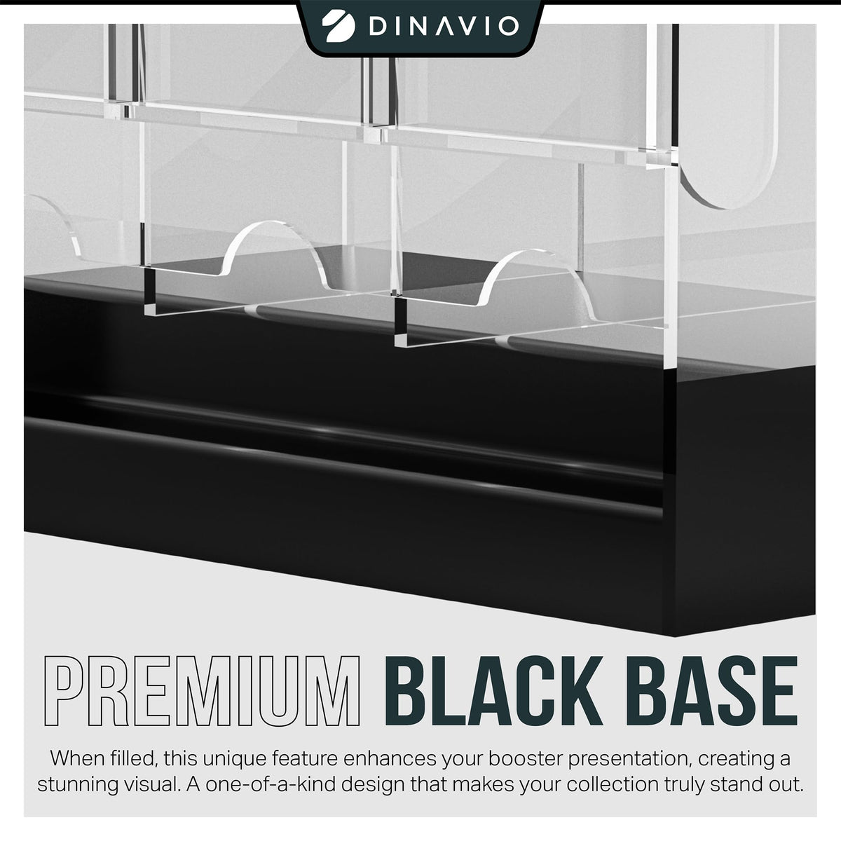 Dinavio Crafthouse booster-dispensing closeup highlighting crystal clear acrylic