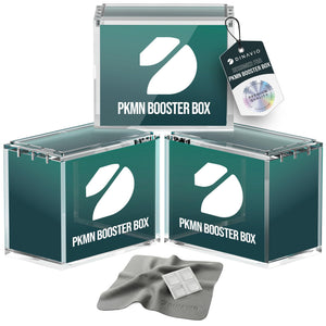 Dinavio Crafthouse PKMN booster case with acrylic stackable 3-pack for crystal-clear display.