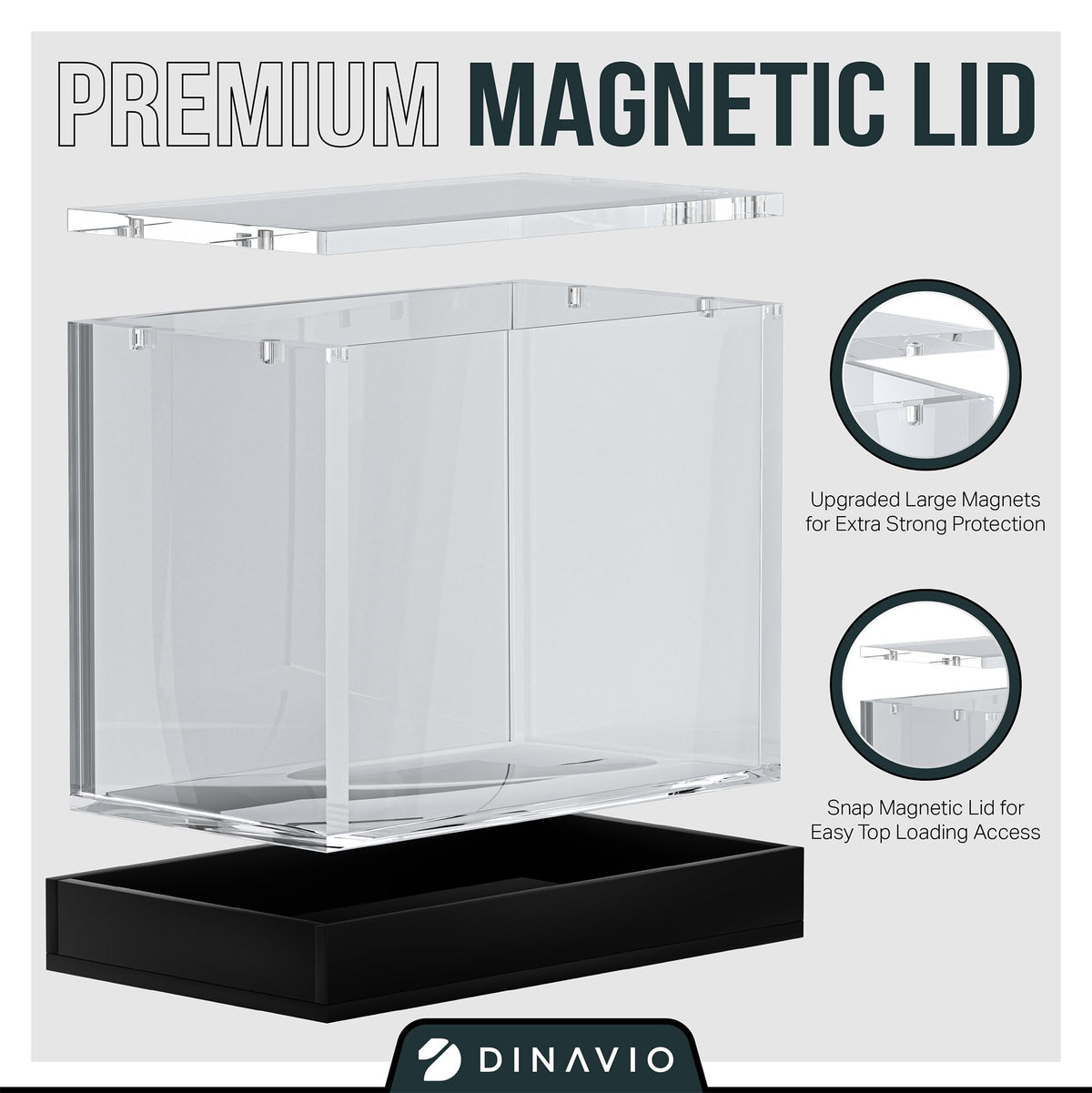 Dinavio Crafthouse PKMN Booster Box Case black base view conveys sturdy display aesthetics.