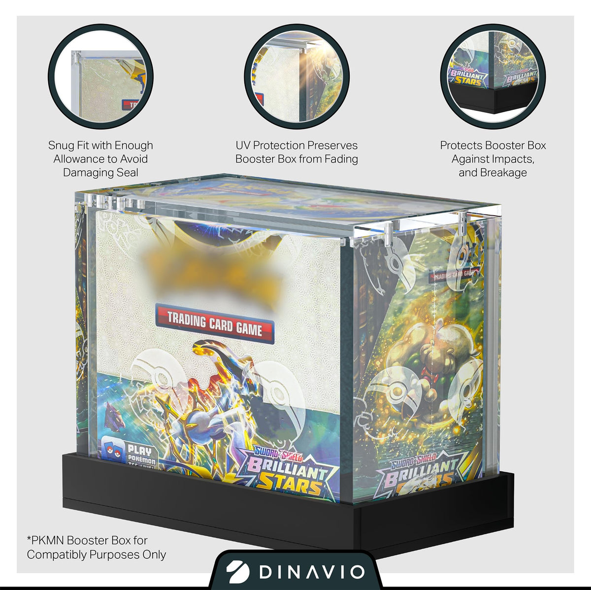 Dinavio Crafthouse PKMN Booster Box Case interior dimensions ensure proper fit.