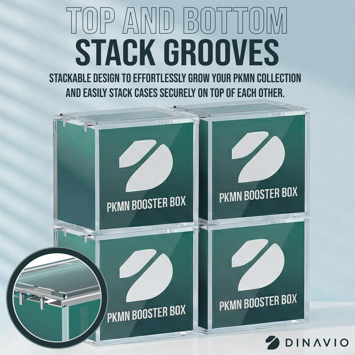 Dinavio Crafthouse PKMN booster box case stackable lid enables easy growing displays