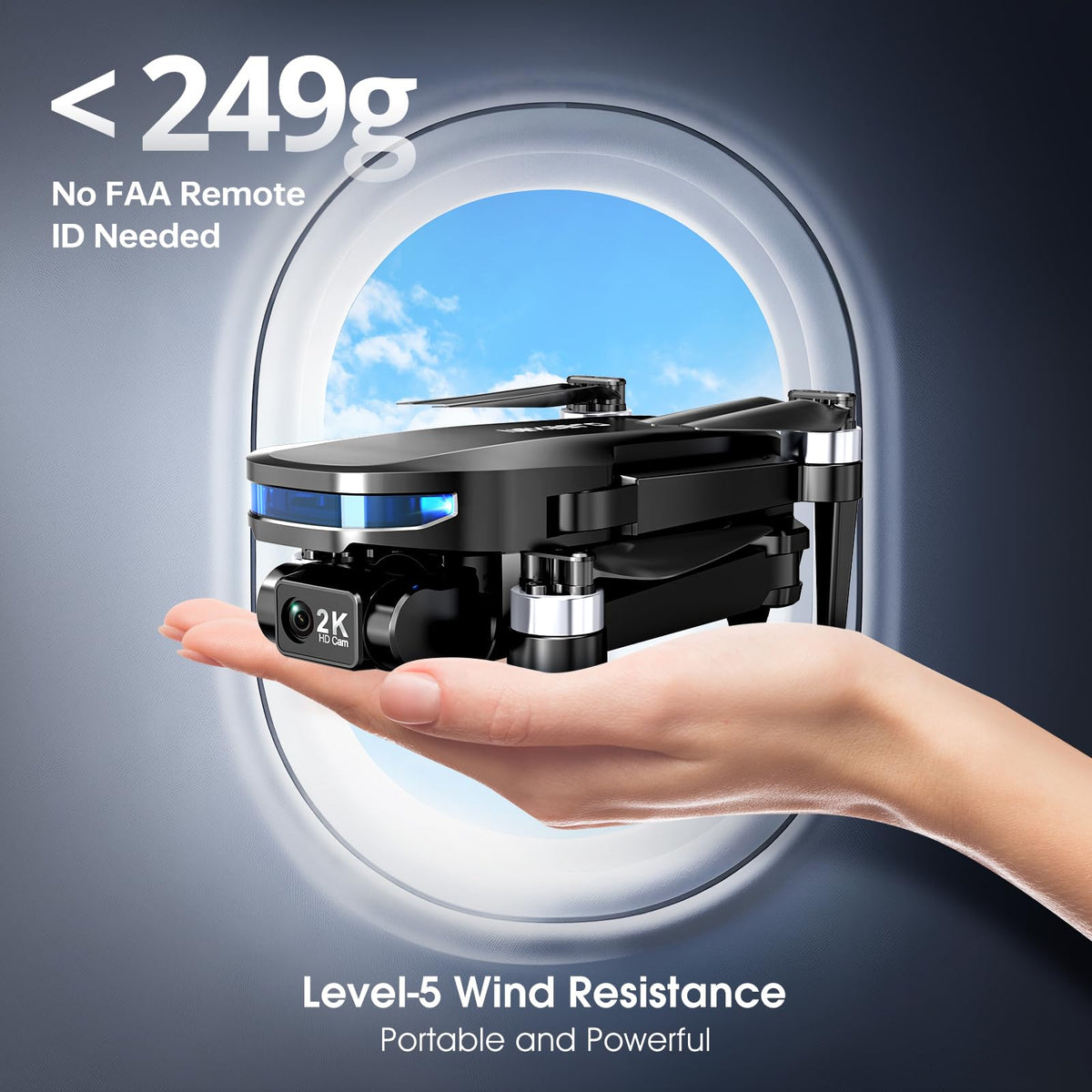 Dingdongwu GPS Drone GPS assisted flight with anti-lost and precise hovering.