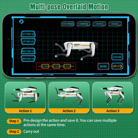 Dingdongwu Robot Dog app control screen for iOS and Android play sessions.