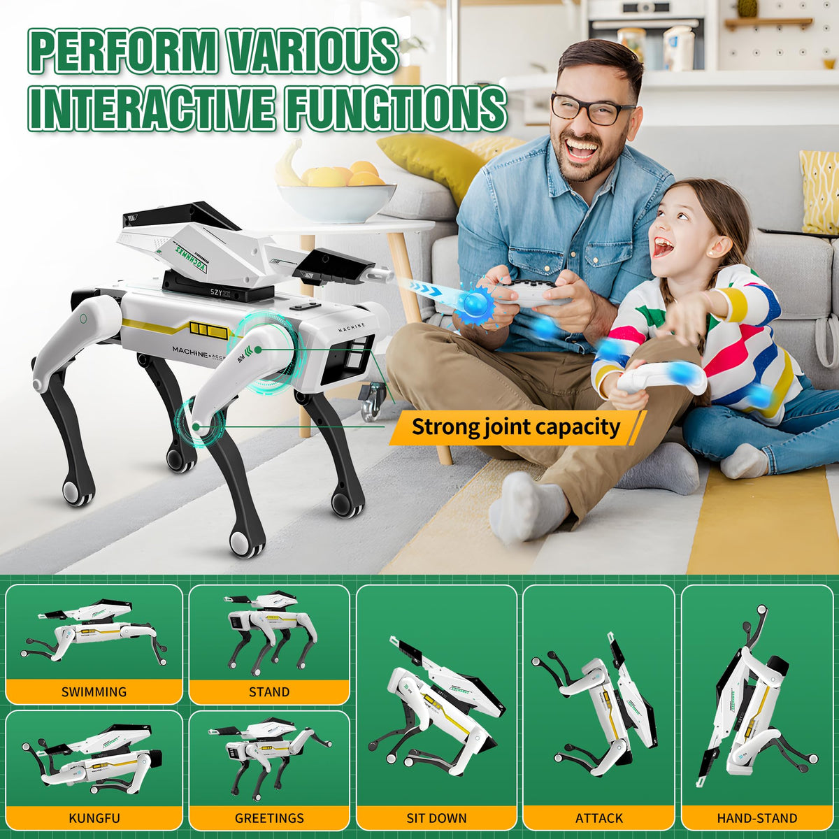 Dingdongwu Robot Dog USB-C charging port for quick top-ups during play.