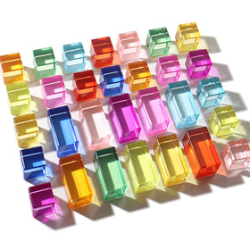Dinhon mixed acrylic cubes offering stable stacking for creative toddlers