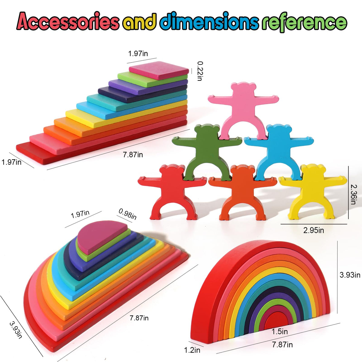 Dinhon rainbow gift set doubles as colorful home decor when not in use.