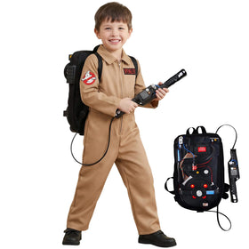 DINIZIMO ghost costume jumpsuit beige front view with easy zipper