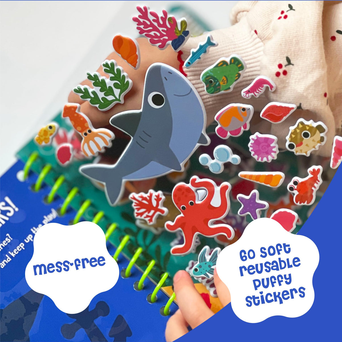 DINO MINI Stickypuff 60 soft stickers across 7 scenes for imaginative storytelling