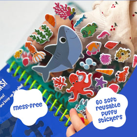DINO MINI Stickypuff 60 soft stickers across 7 scenes for imaginative storytelling
