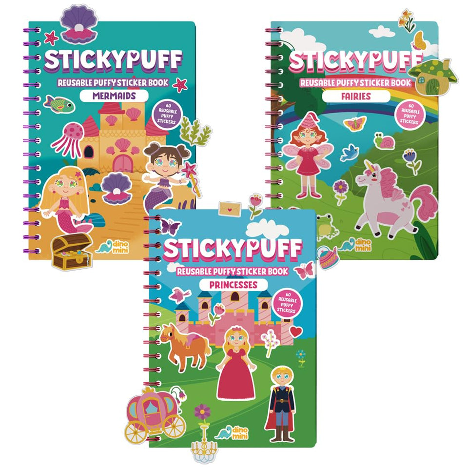 DINO MINI Stickypuff travel activity pack supports on-the-go creative play.