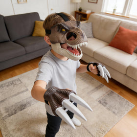 Dinoland T-Rex mask adjustable strap ensures secure, comfortable wear