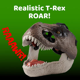 Dinoland T-Rex mask teeth close-up highlighting realistic predator details