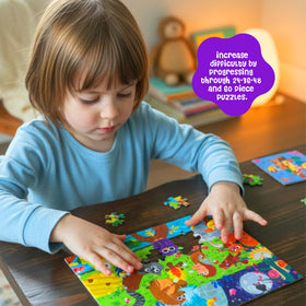 DINO MINI Dinomini 36-piece puzzle for cooperative playdates and problem-solving.