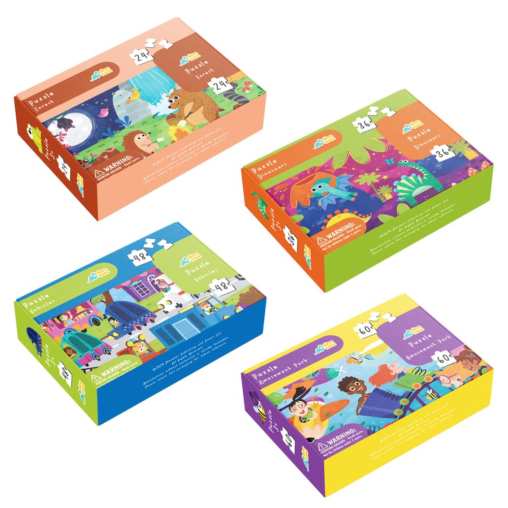 DINO MINI Dinomini four-in-one floor puzzle set for family play and learning.