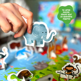 Cardboard-backed pieces ensure durability for repeated play during each session.