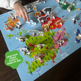 DINO MINI Dinomini puzzle features 29 interactive figures for hands-on, three-dimensional learning.