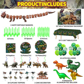 Dinosaur Birthday Party Supplies tablecloth protects surfaces with bright color