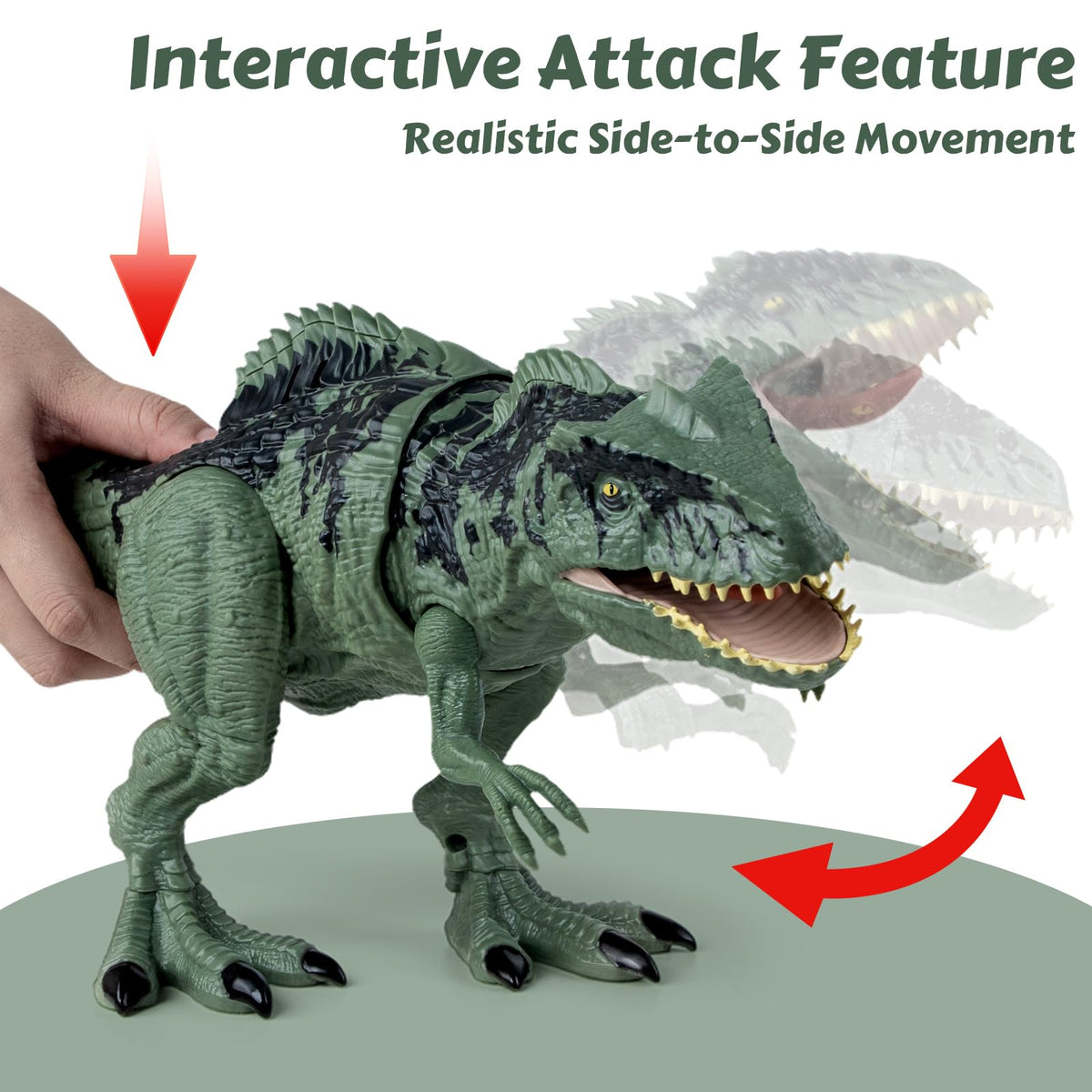 Giganotosaurus roars with lights, enhancing immersive play and storytelling.