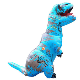 Dinoshenyu inflatable dinosaur costume for kids at a party, fun and eye-catching