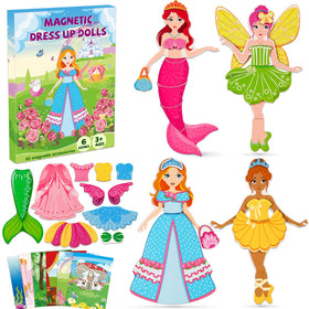 DINSUMRUG princess magnet doll for imaginative dress-up play