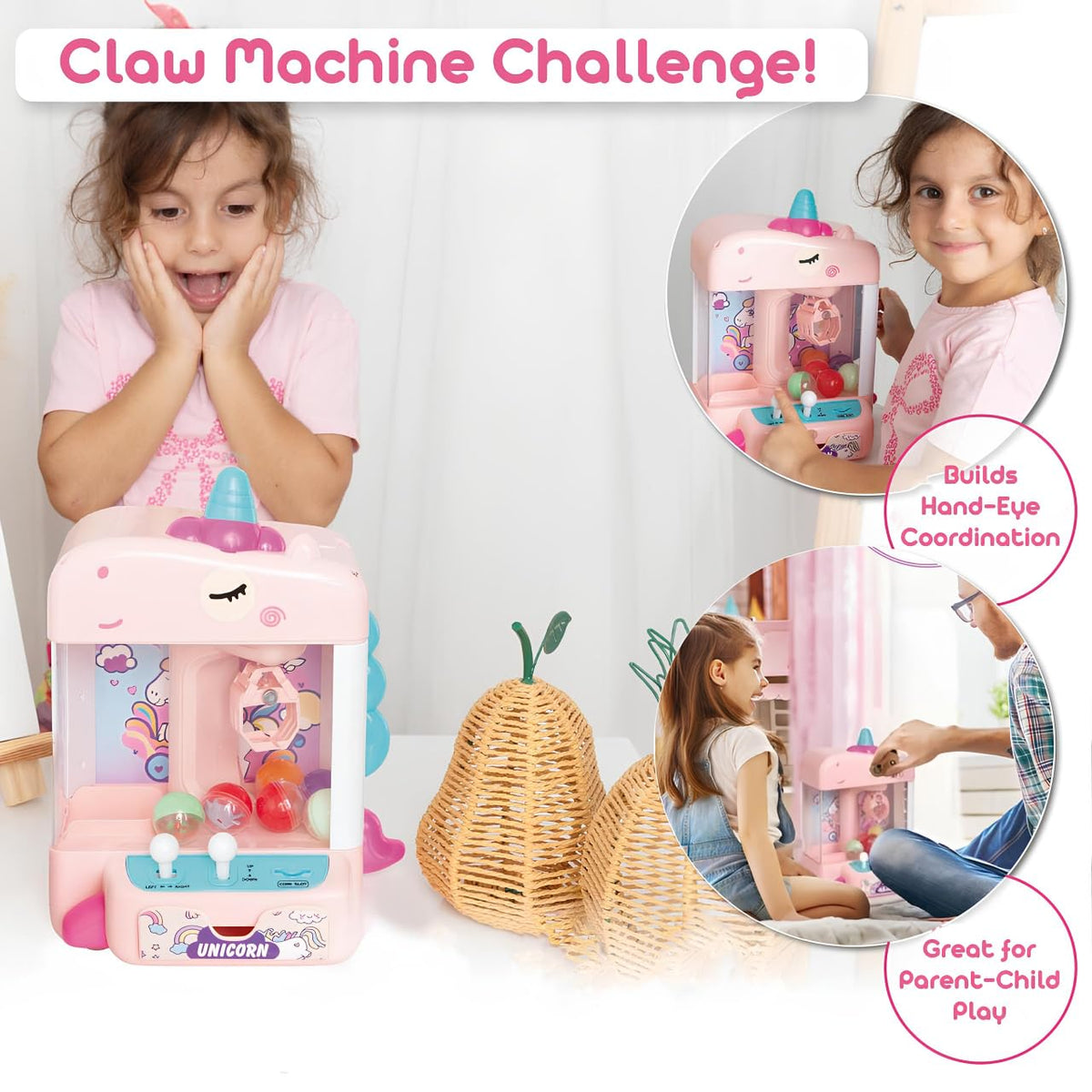 Dionys-Thrys claw machine powered by USB or batteries for portable play