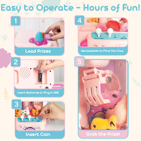 Dionys-Thrys claw machine in silent mode for quiet rooms