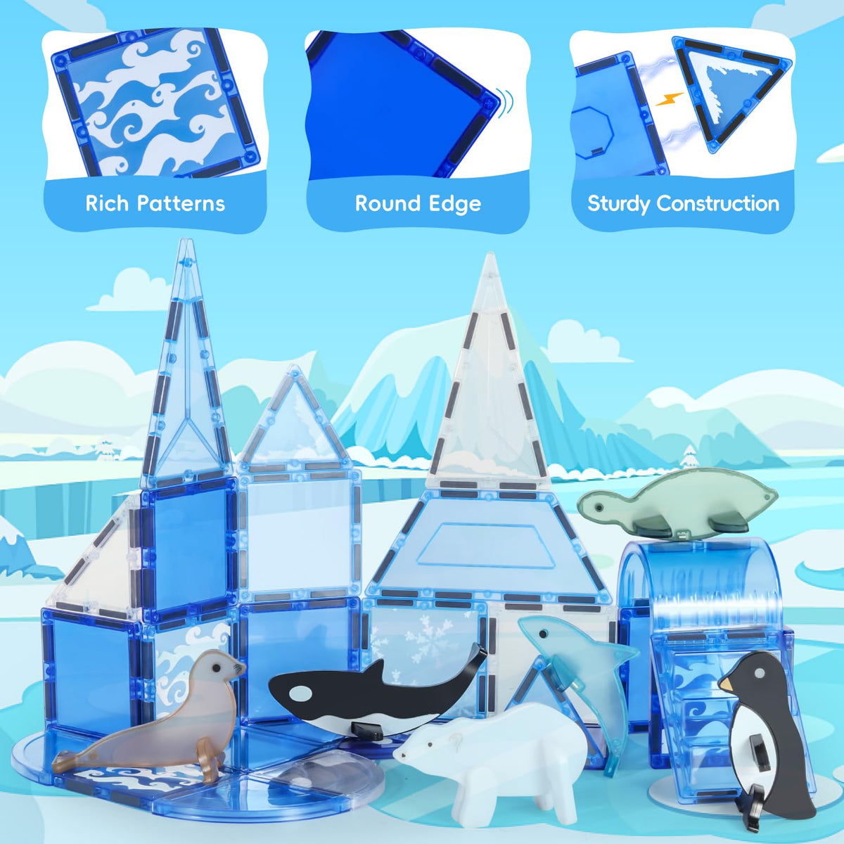 Diophso Arctic Animals tiles featuring a sea lion for versatile play moments