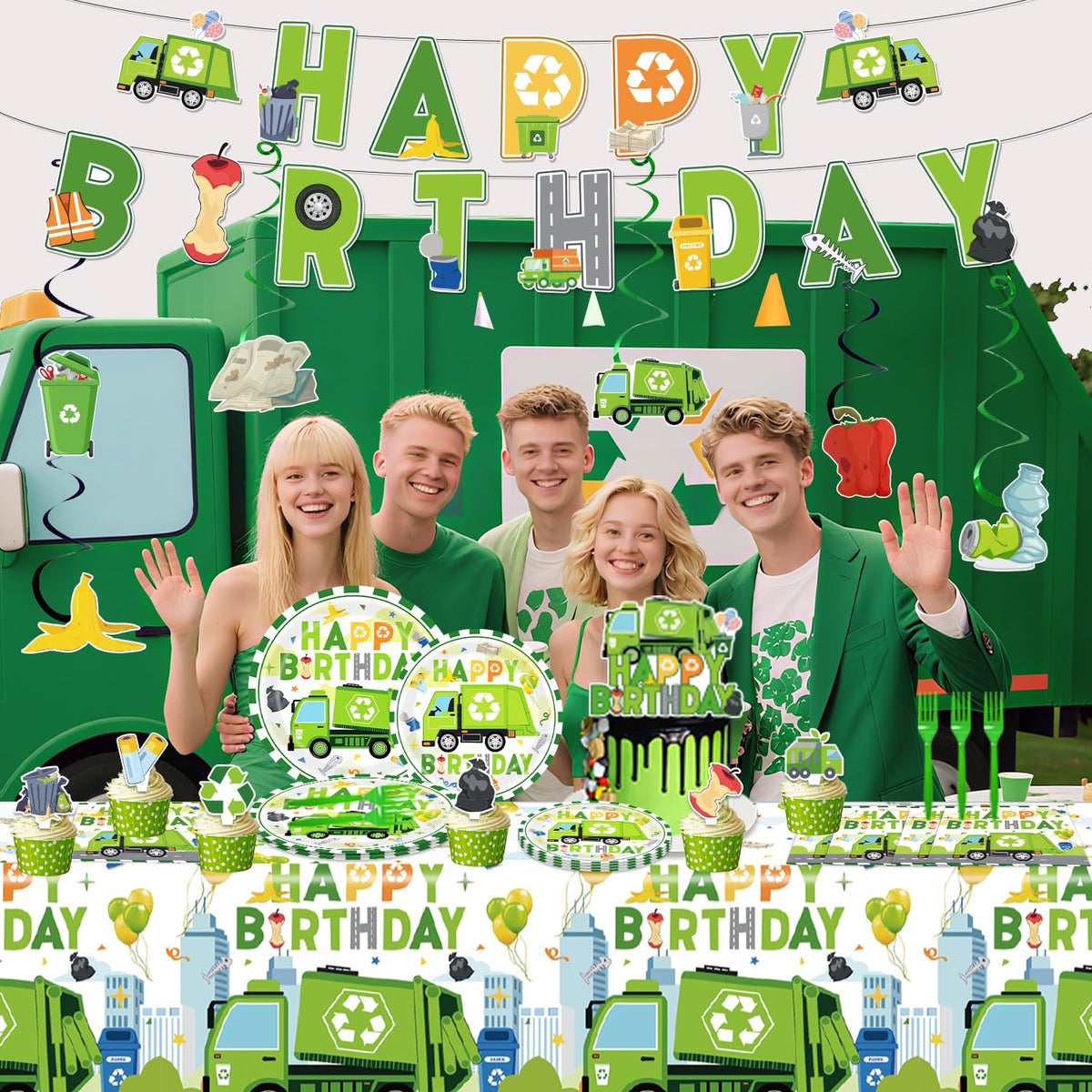 Diosnase Trash Truck napkins offer quick cleanup and festive look