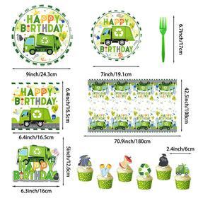 Diosnase Trash Truck 7-inch plates provide sturdy, colorful service for snacks and desserts