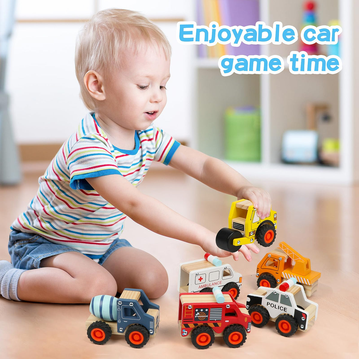 DIPALENT wooden fire truck invites social play and storytelling