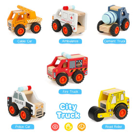 DIPALENT wooden police car supports vehicle recognition and hand-eye coordination