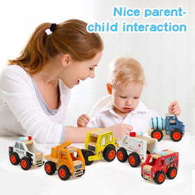 DIPALENT wooden cars set offers a complete Montessori-inspired toy collection