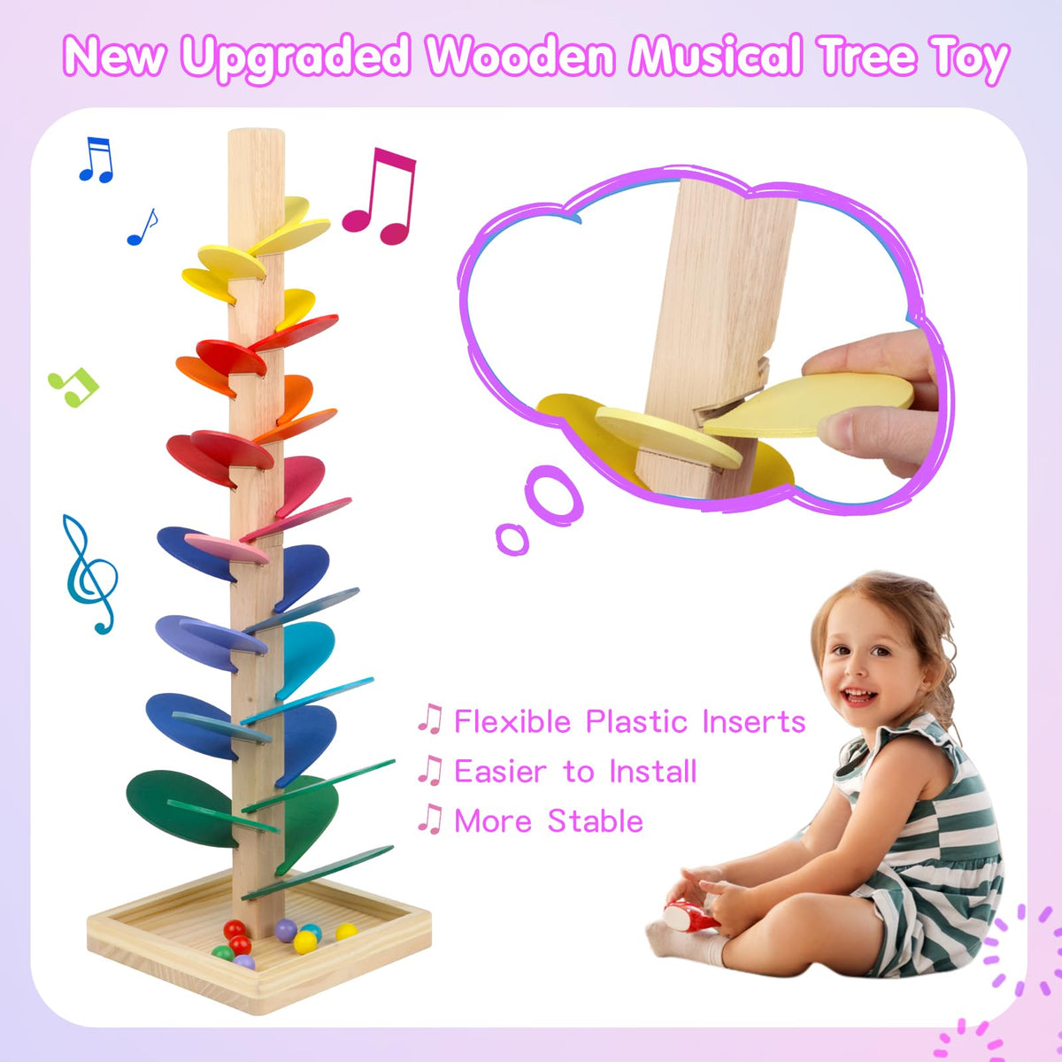 DIPALENT colorful leaves frame the tree, enhances color recognition and engaging sounds