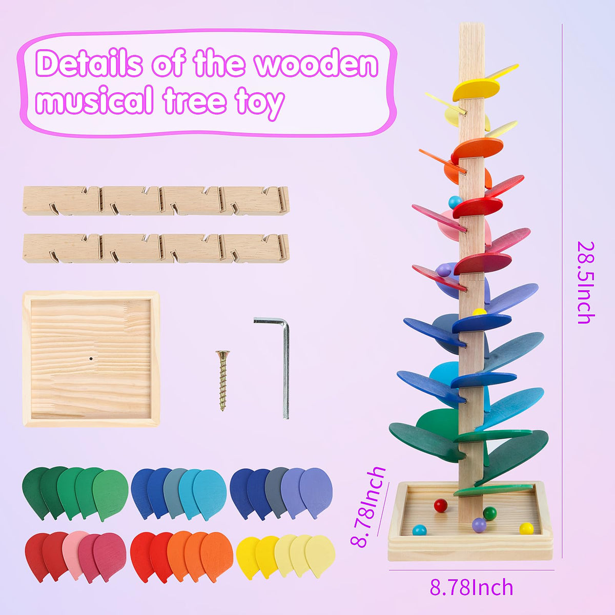 DIPALENT marble run poles locking joints ensure stable leaf placement during use