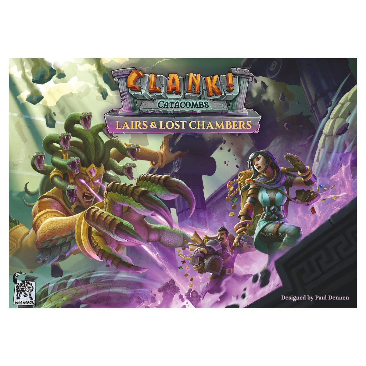 Dire Wolf Clank Catacombs Lairs Lost Chambers cover art highlighting new lairs for expanded dungeon adventures