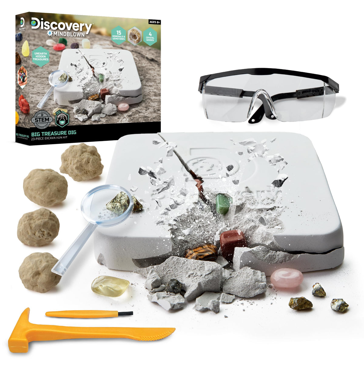 Discovery Big Treasure Dig brick ready for gemstone discovery.