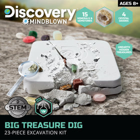 Discovery Big Treasure Dig tools set for authentic digging experiences.