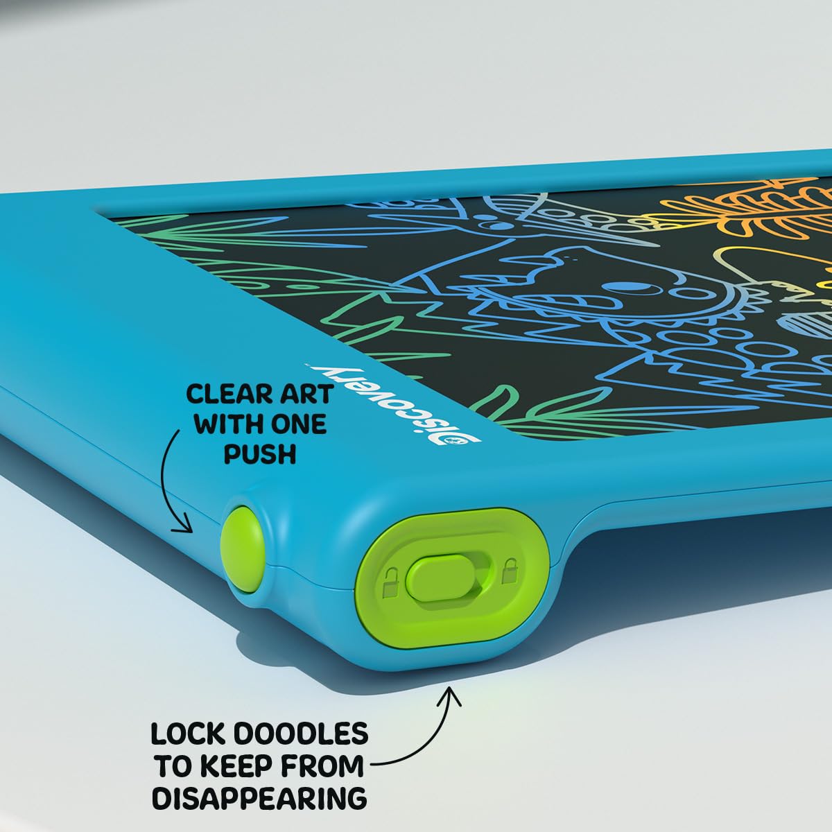 Discovery Bright Doodles battery-powered design runs on two AAA batteries.