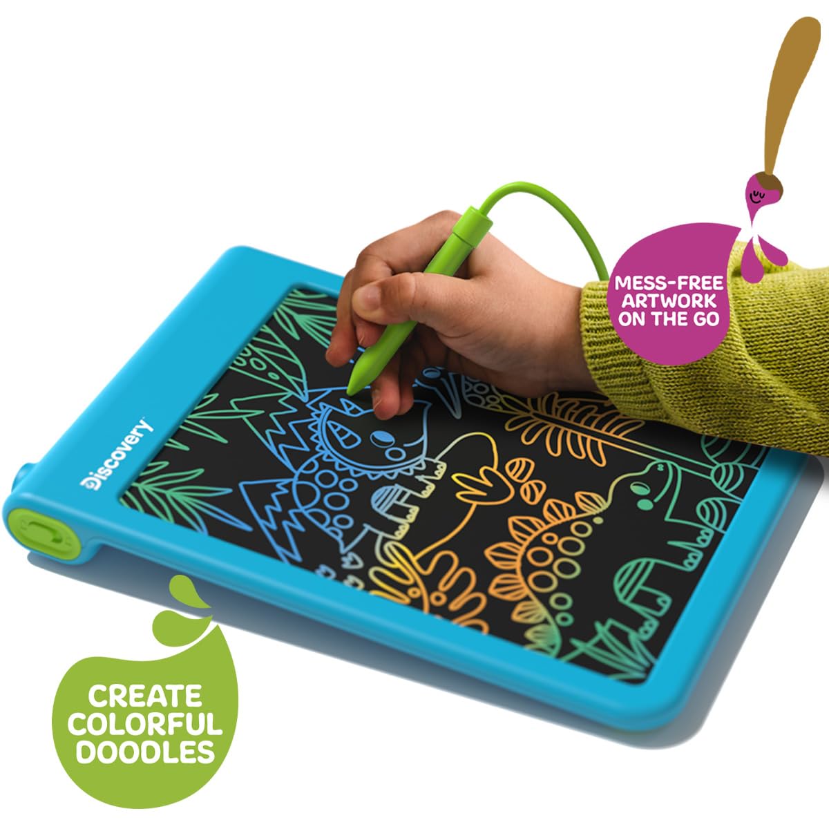 Discovery Bright Doodles screen lock protects artwork from accidental erasing.