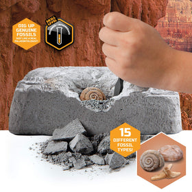 Discovery Colossal Fossil Dig Set magnifying glass for close-up fossil study