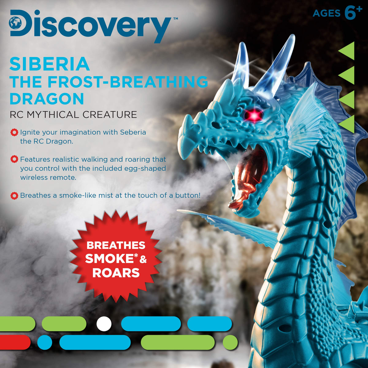Discovery dragon glowing eyes enhance nighttime play