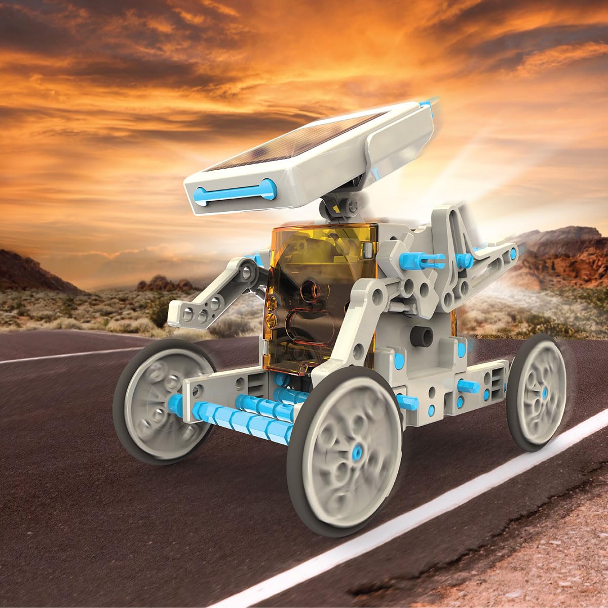Discovery Mindblown motor assembly demonstrates a solar-powered drive in action.