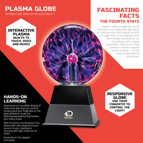 Discovery Plasma Globe demonstrates electricity and gas interactions safely.